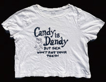 Load image into Gallery viewer, CANDY IS DANDY CROPPED T (L/XL)

